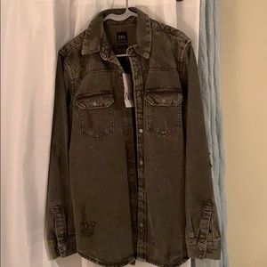 Zara green denim jacket